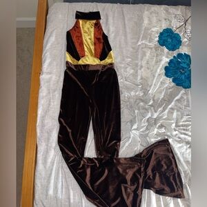 Velvet Sleeveless Groovy One Piece Junpsuit
